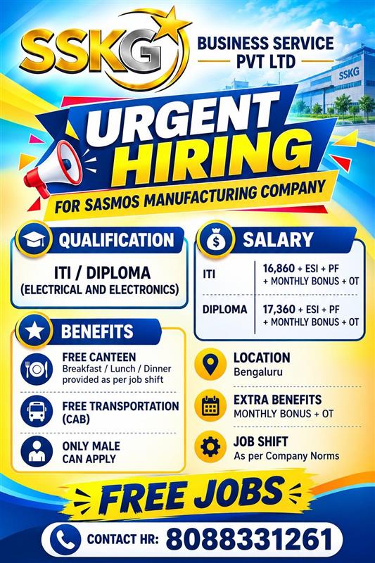 Urgent Manufacturing Hiring